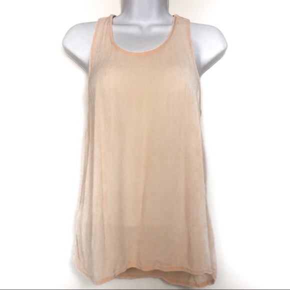 Banana Republic Racerback Semi Sheer Lightweight Tank Top Peach Size XS - Picture 2 of 6